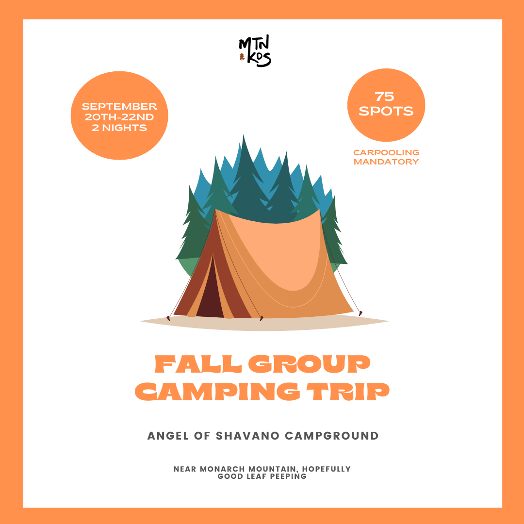 Fall Group Camping Trip 2024, Sep 20-22